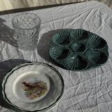 Plat à compartiment coquillages turquoise D28