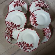 6 antique soup plates from Digoin and Sarreguemines