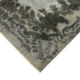 Handmade distressed turkish 1980s 181 cm x 292 cm grey rug