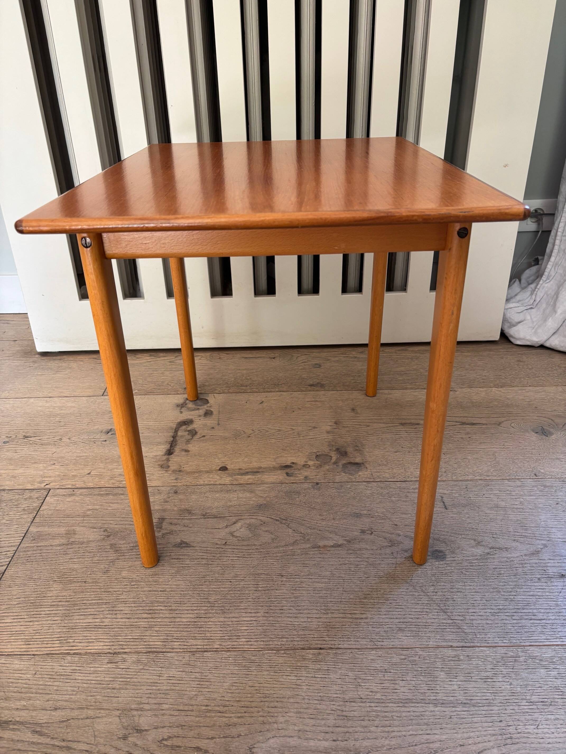 Small teak and beech table - Sweden 1970s