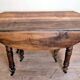 Louis Philippe period 6-legged extending table in solid walnut