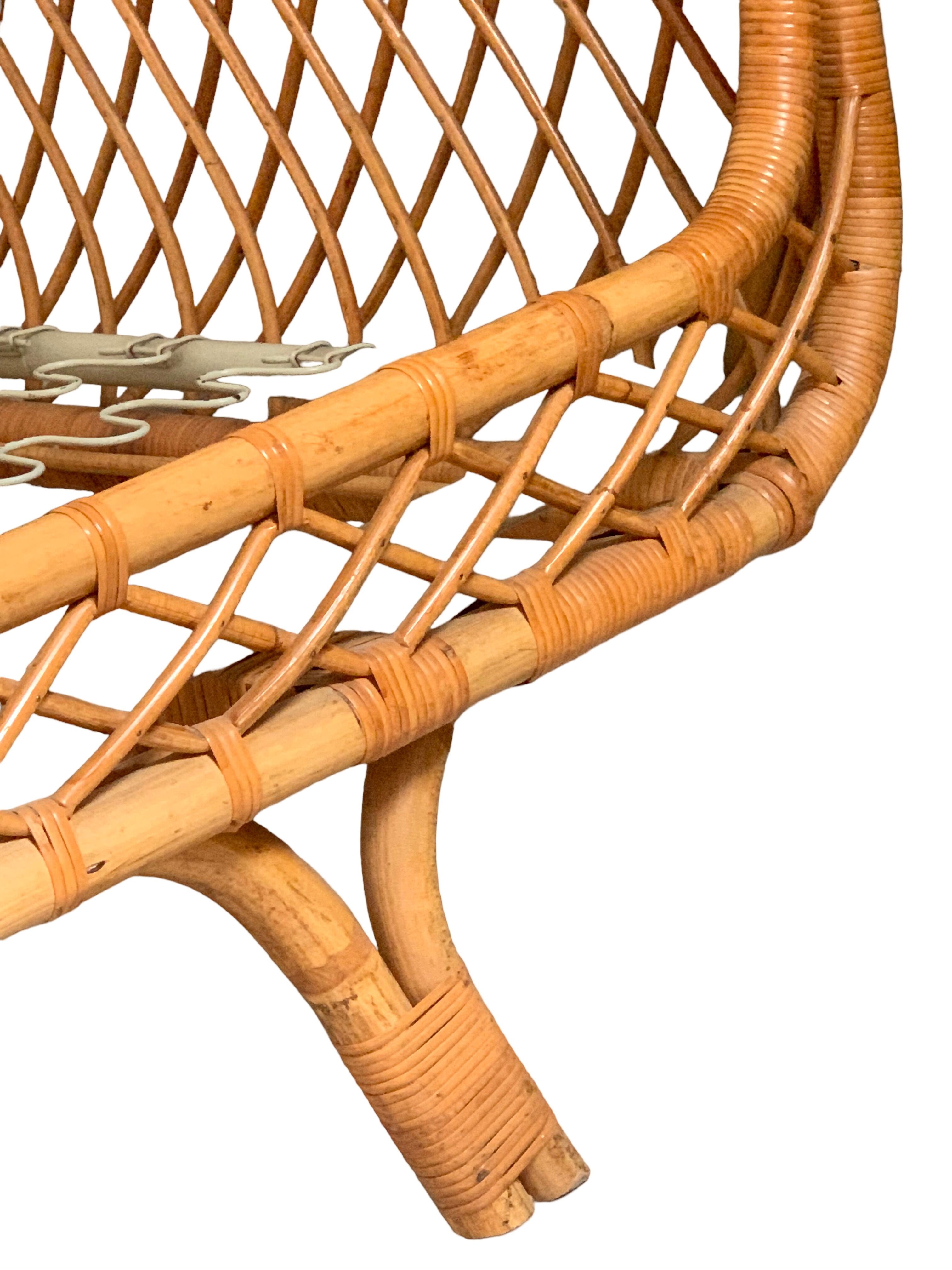 Daybed rattan bench bed 1950