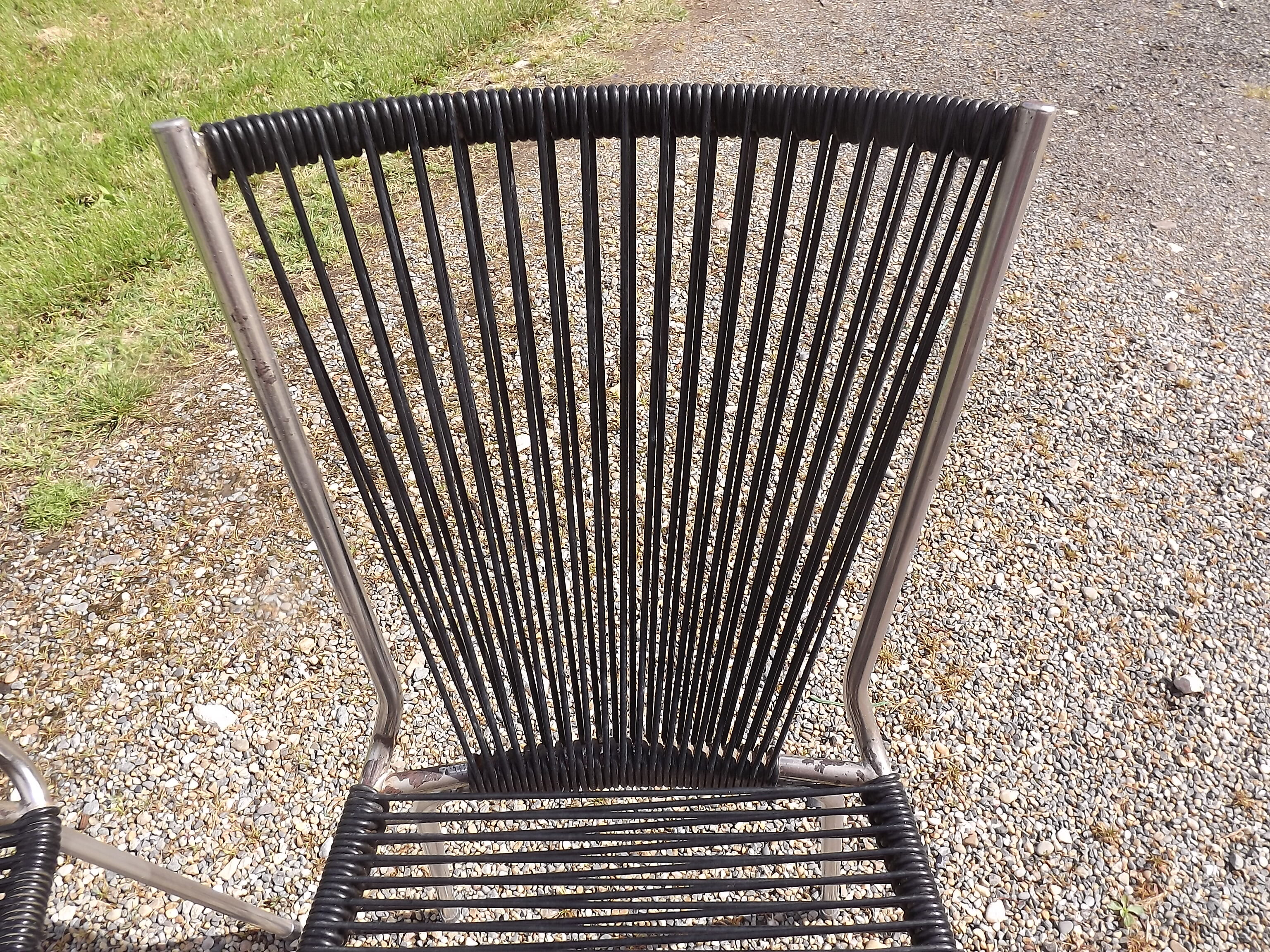 Pair of chairs scoubidou of the years 60
