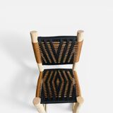 Moroccan bar stool in braided rope