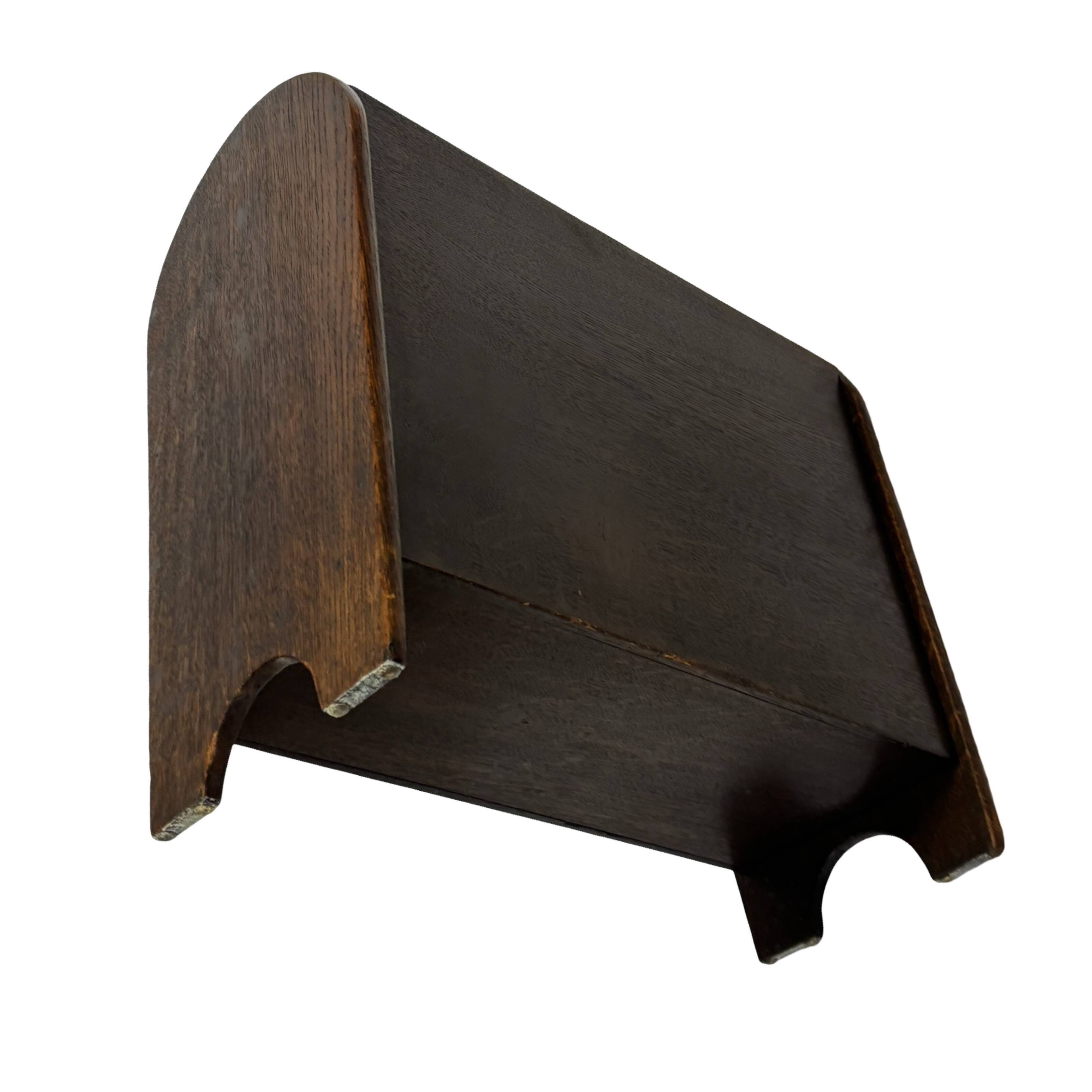 Art Deco Oak Newspaper Rack Magazine Rack 1950s design