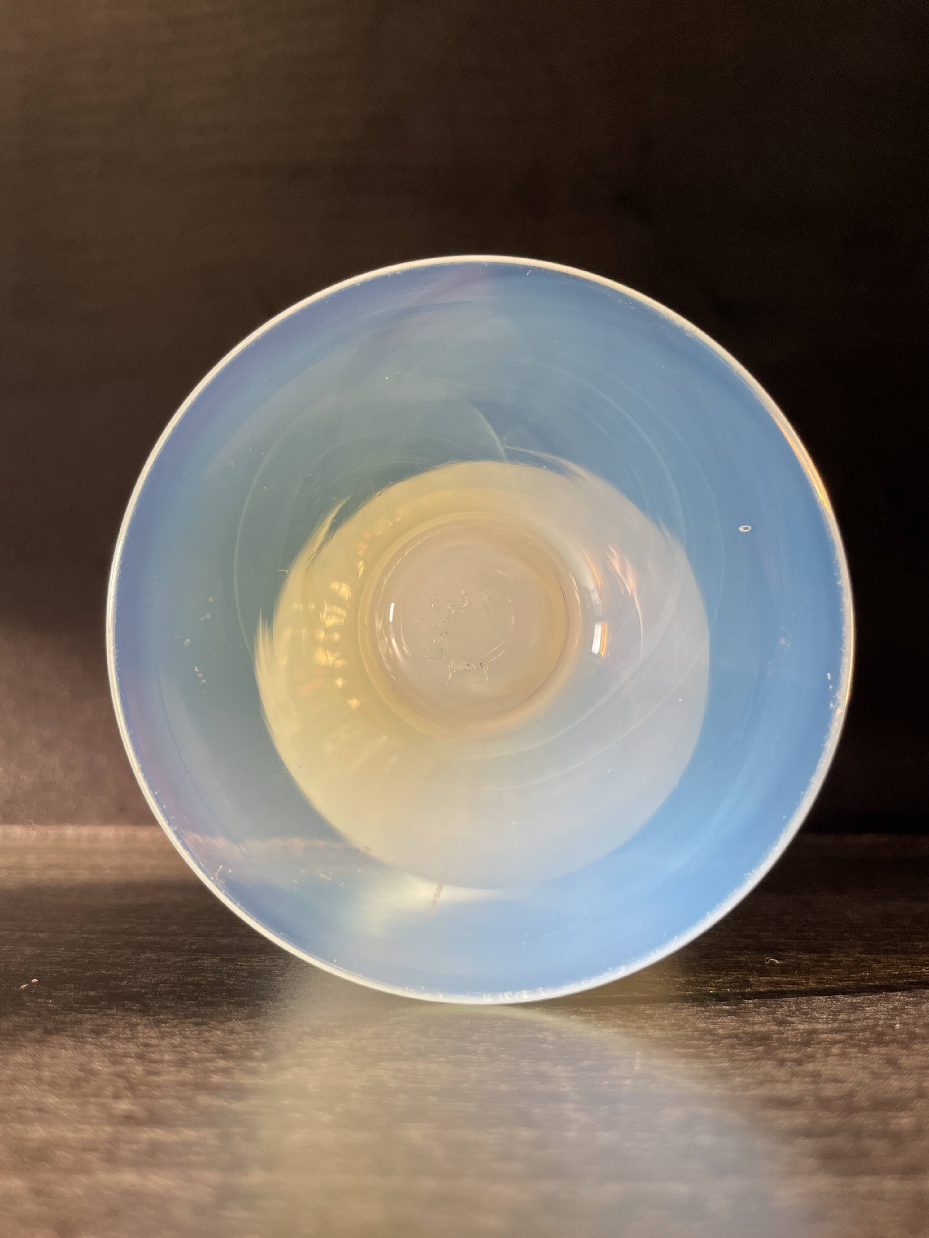 Vase en opaline, verre d'Empoli, Florence Italie 1960