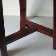 Old stool 3 feet Asian Chinese tripod wooden painted marking Japanese decoration