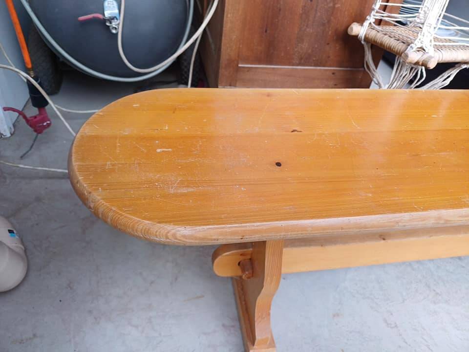 Solid wood indoor bench