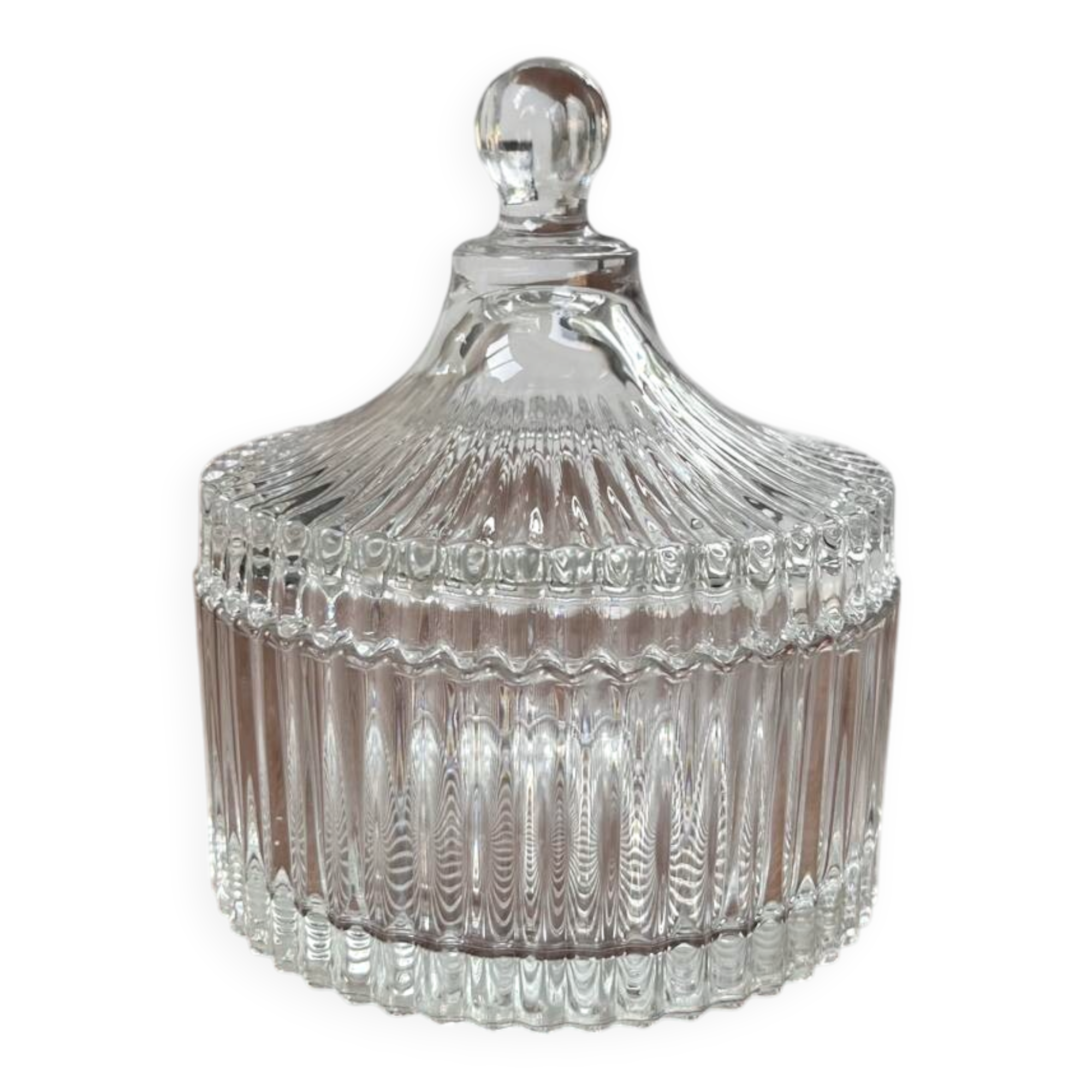 Molded glass candy dish