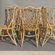 Set of 6 bamboo and rattan chairs