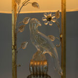 Crystal parrot table lamp, 1970s