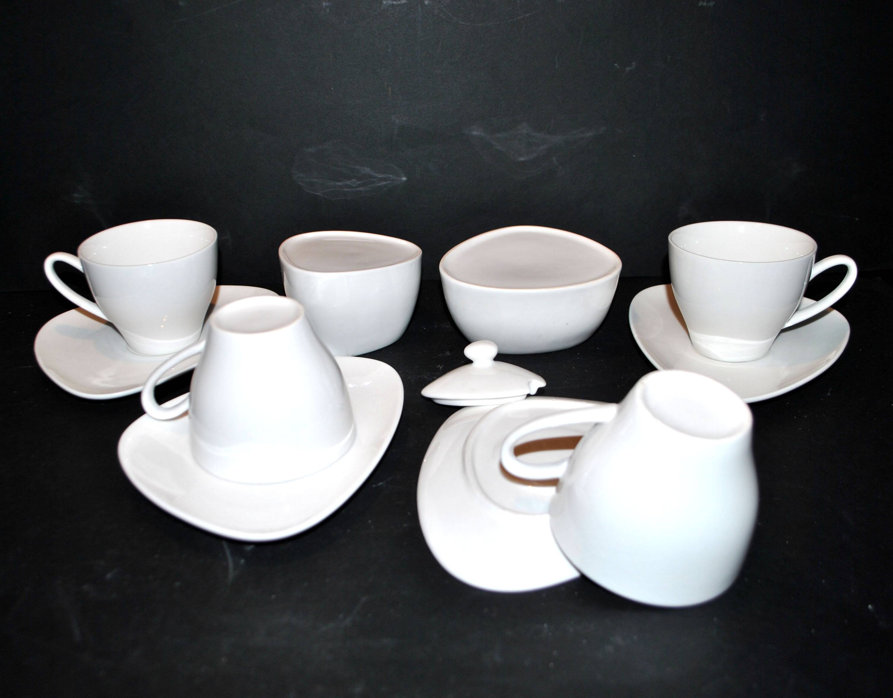 Alessi Design Colombina Style 4-Cup Porcelain Coffee Set