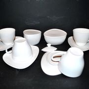 Alessi Design Colombina Style 4-Cup Porcelain Coffee Set