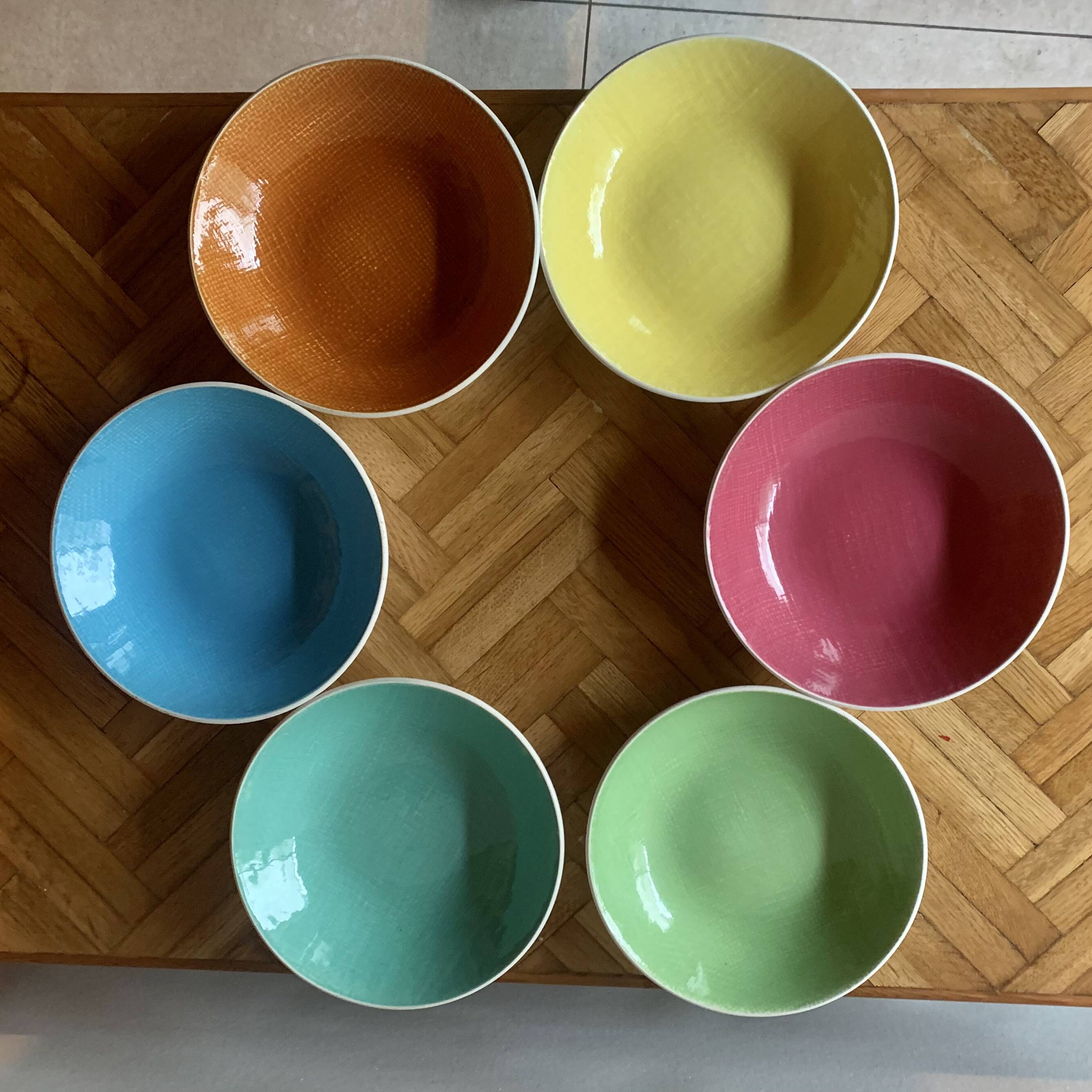 Set of 6 Salins soup plates - Deauville series - 1960