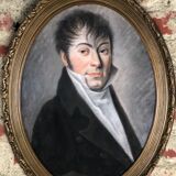 Pastel on paper "Portrait of the Gentleman" framed under glass XIX em