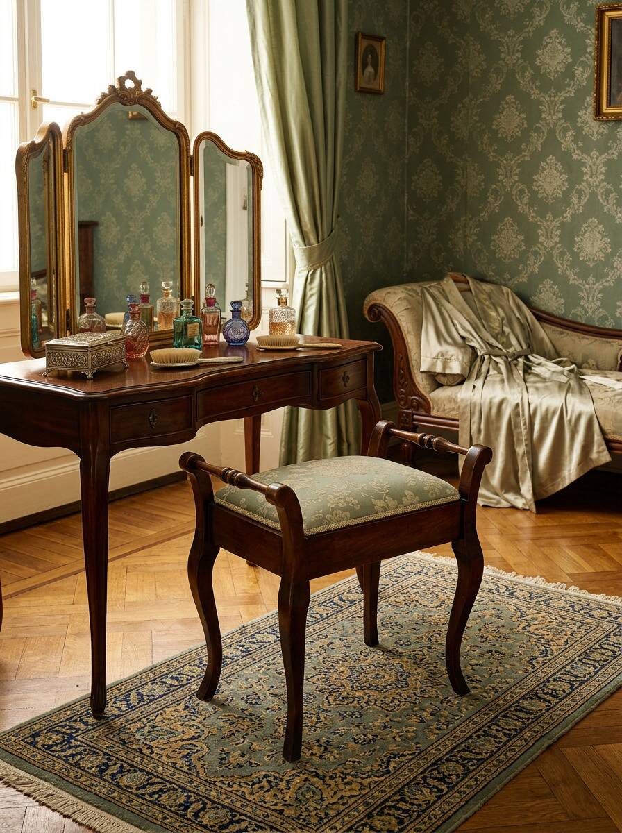 Elegante Sgabello da Camera Vintage