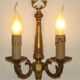 Large Vintage French Bronze Baroque Style Bronze Double Wall Light 5413