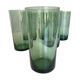 Set 6 glasses green cups blown 1960
