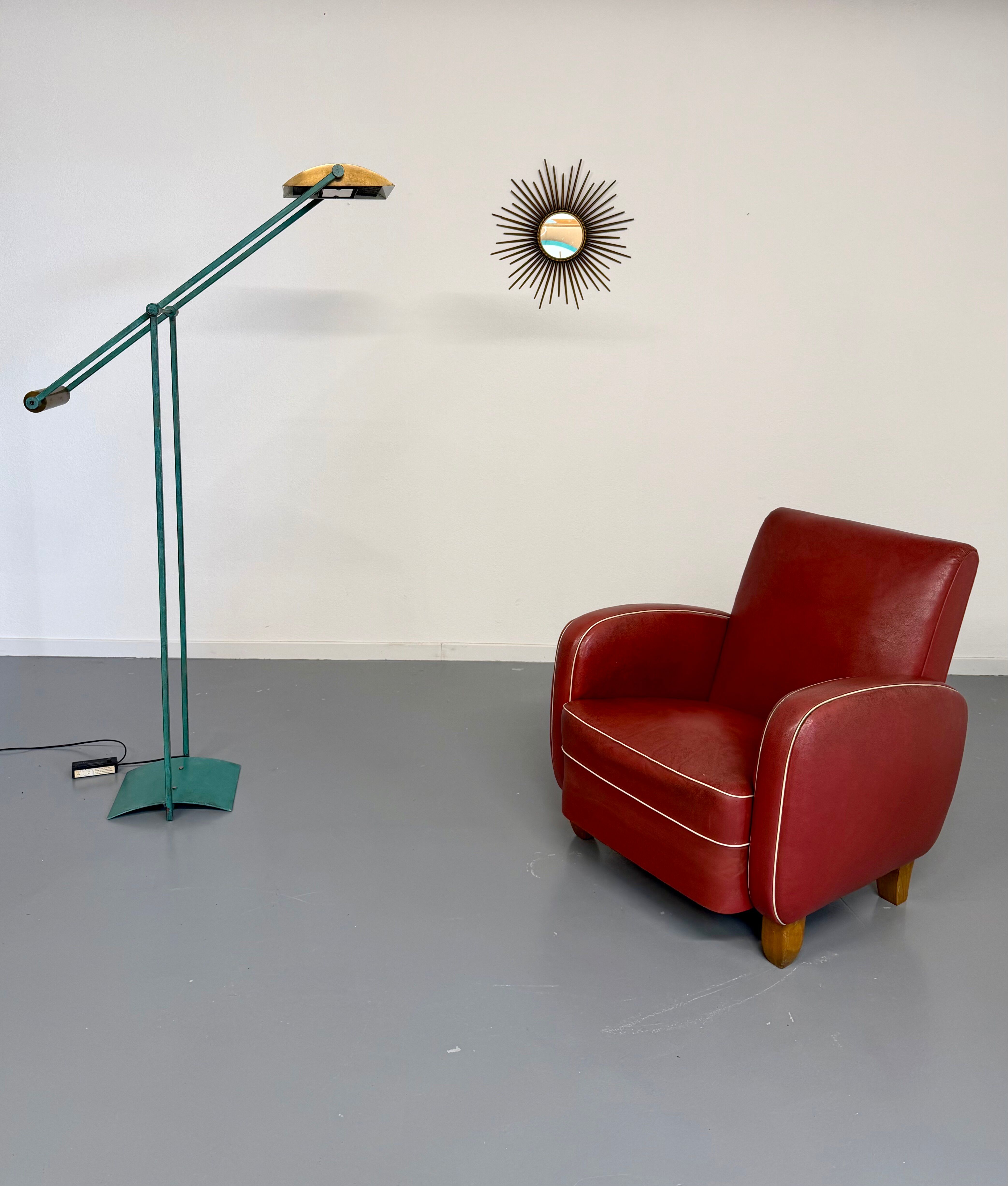 Vintage red faux leather Art Deco club chair from the 1940s/50s.