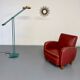 Vintage red faux leather Art Deco club chair from the 1940s/50s.