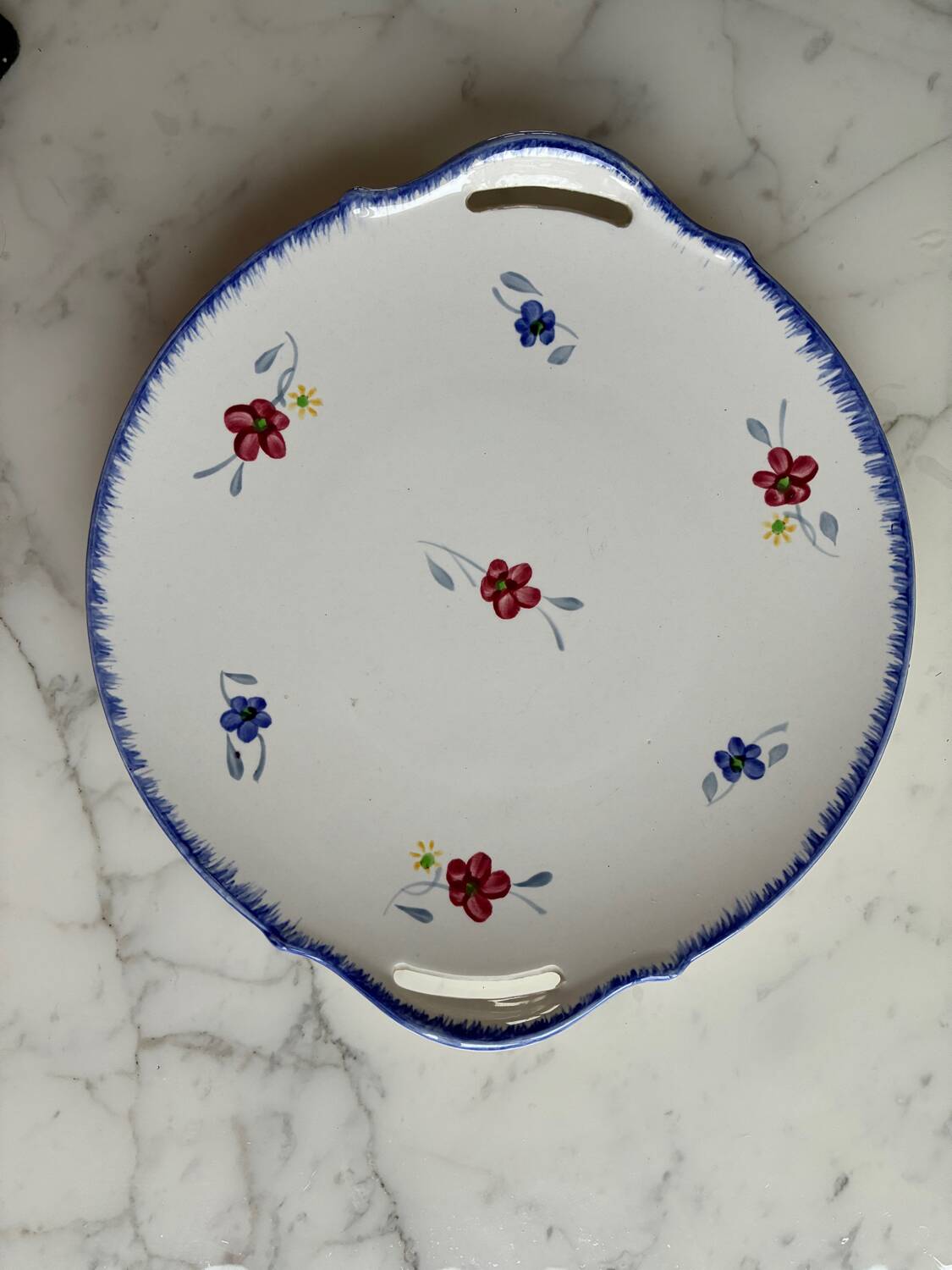 Plat à gâteau Digoin Sarreguemine Mary Mou