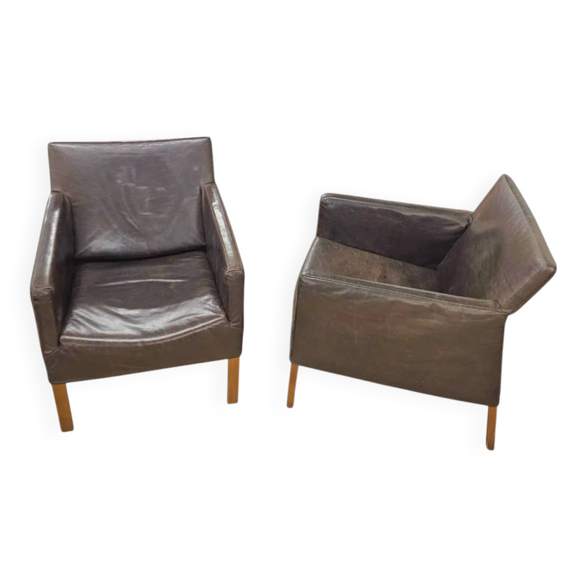 2 x Gerard van den Berg Coppola lounge chair with flexible backrest