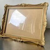 Cadre ancien en bois doré 28 cm x 22 cm Verre CONVEXE