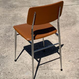 Chair skaï chrome brown