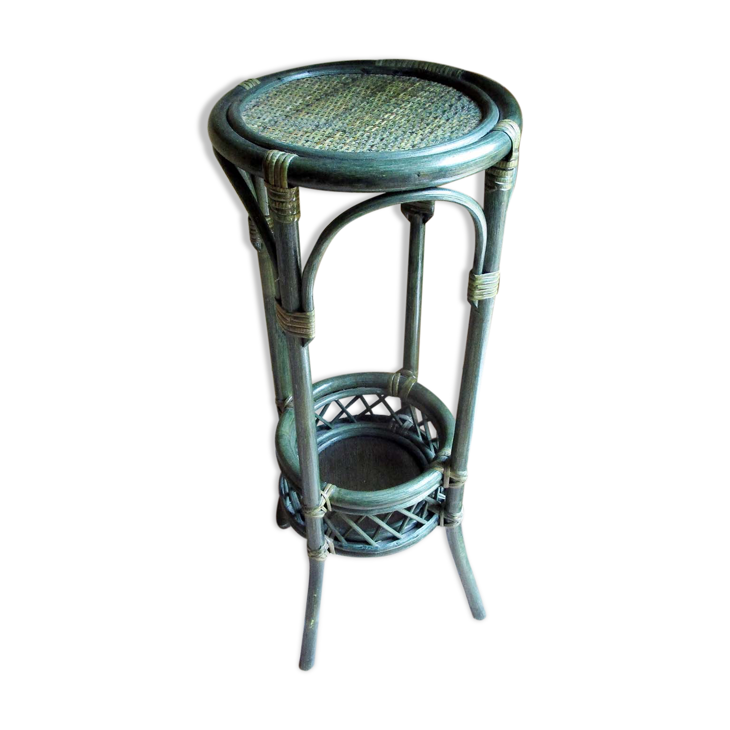 Bamboo and rattan plant holder