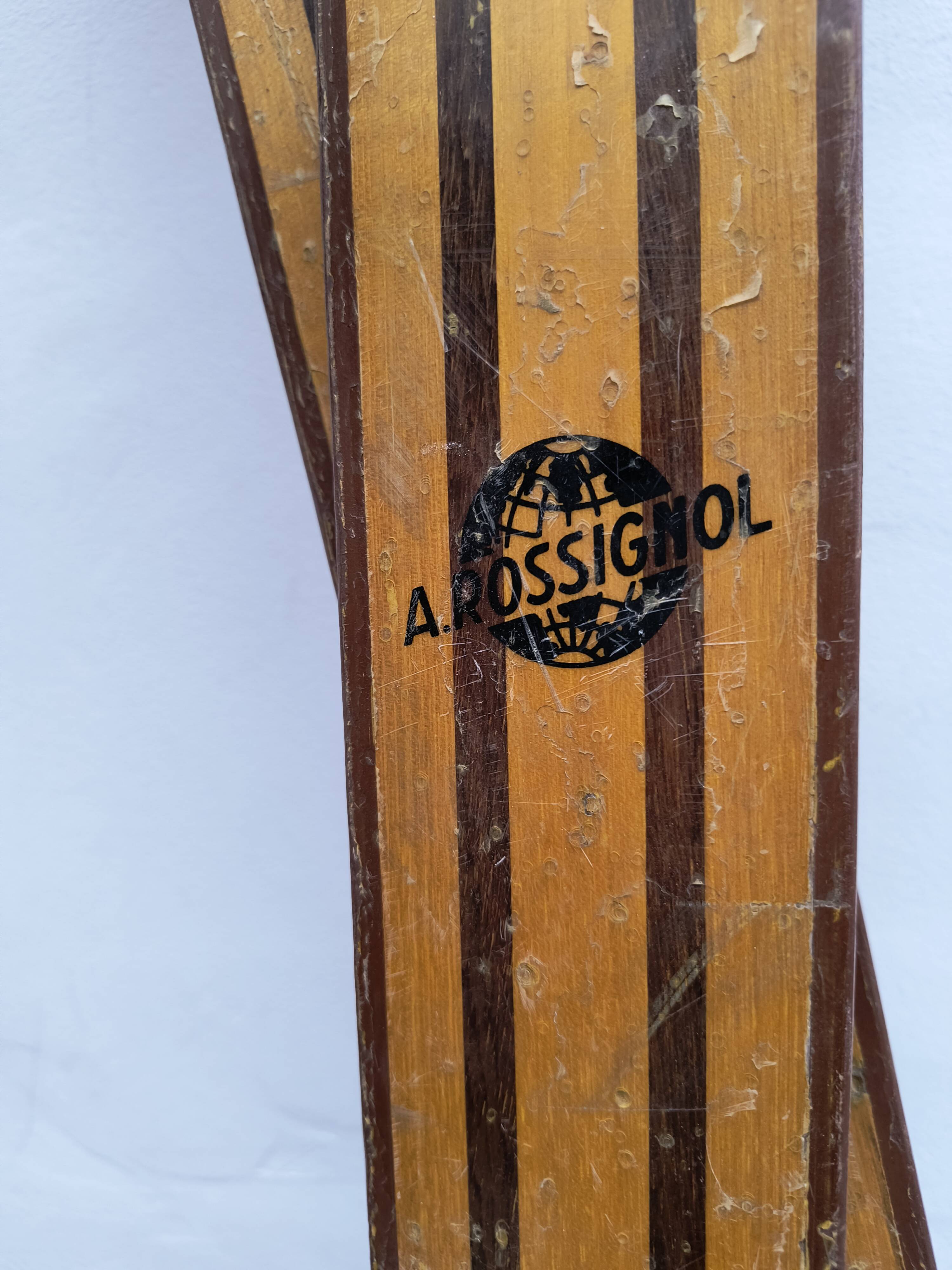 Vintage rossignol hickory olympic 41 skis pair