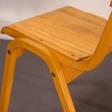 Vintage Stackable School Chairs made of wood and plywood, UK, 1970s