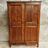 Old wardrobe linen cabinet beech wood