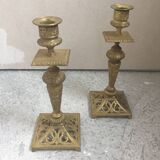 Pair of Napoleon III bronze candlesticks