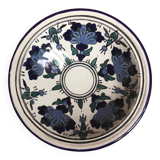 Handmade vintage blue flower soup plate