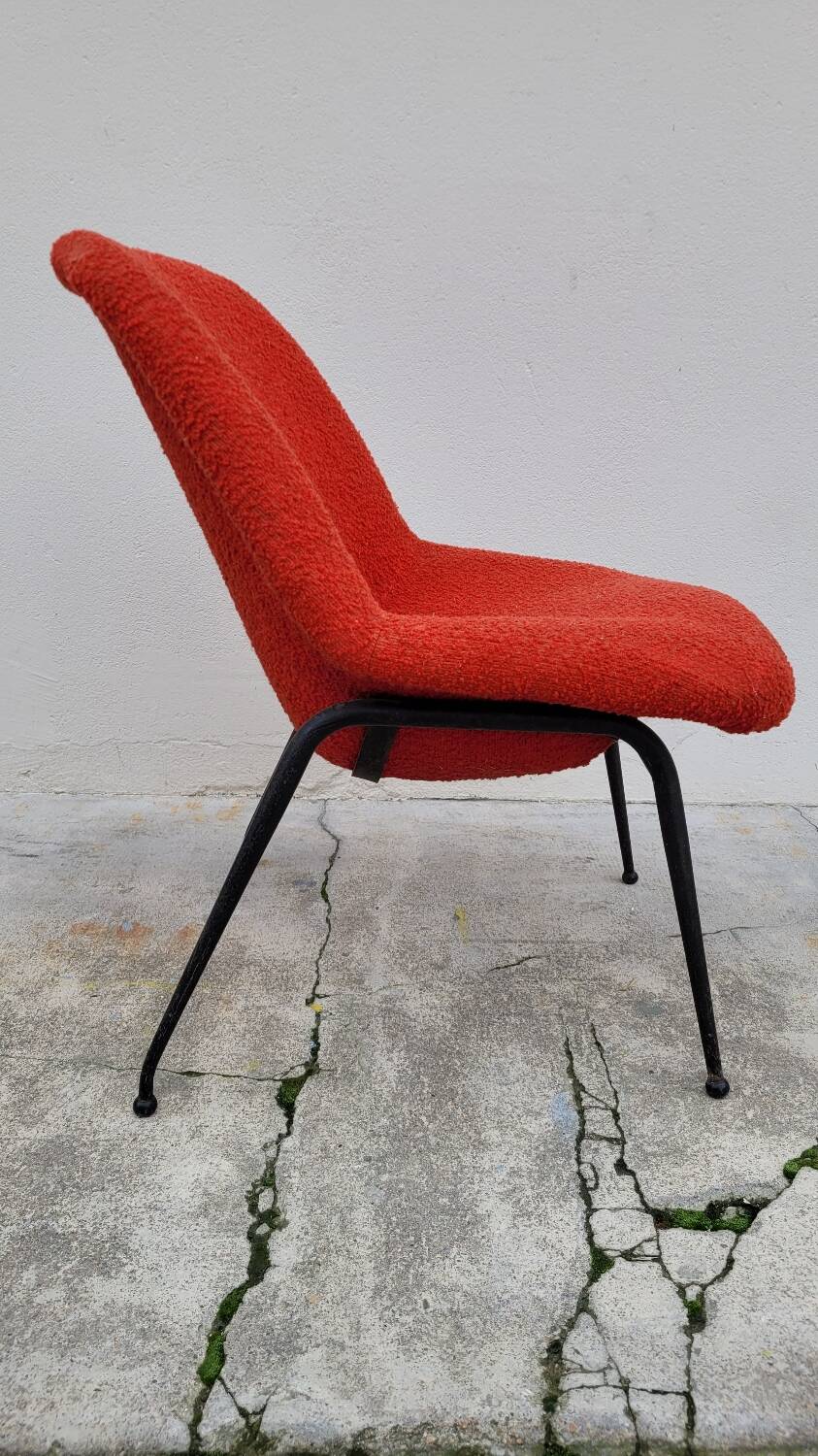 Vintage armchair in original French terry fabric - 1970s