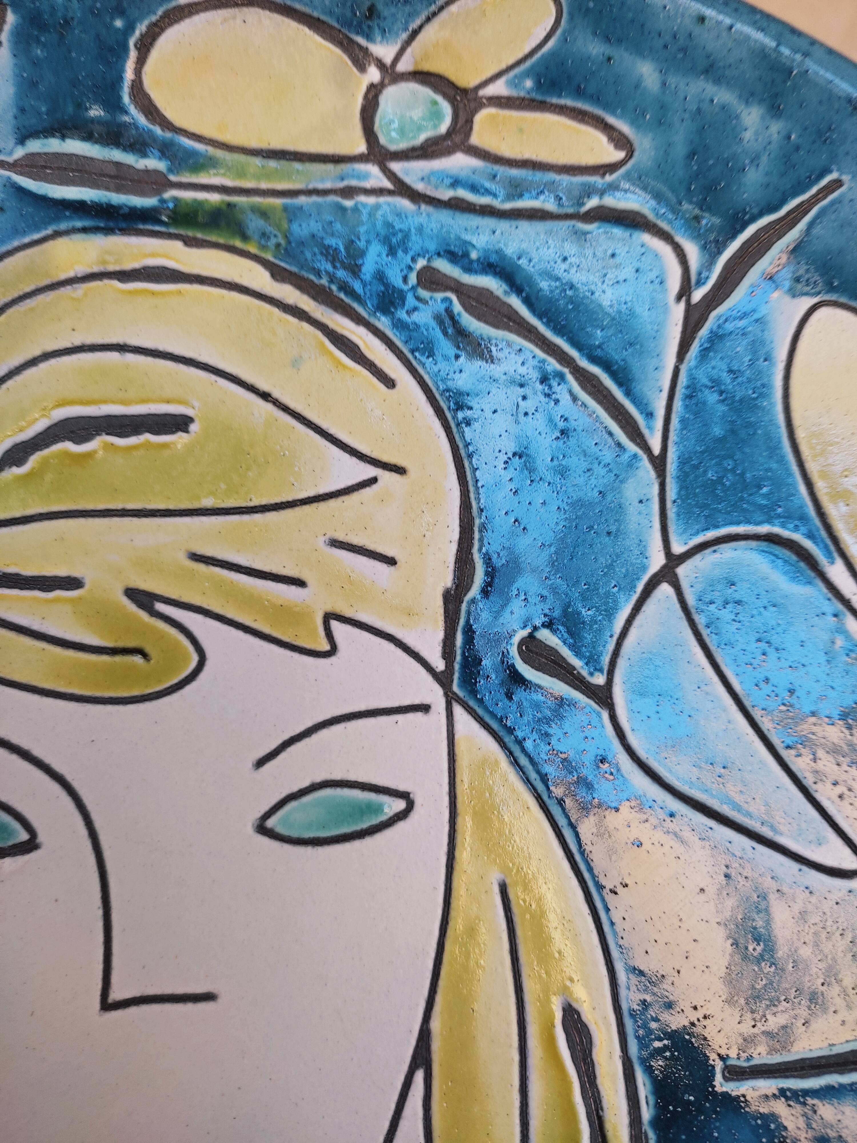 Portrait on ceramic wall plate
