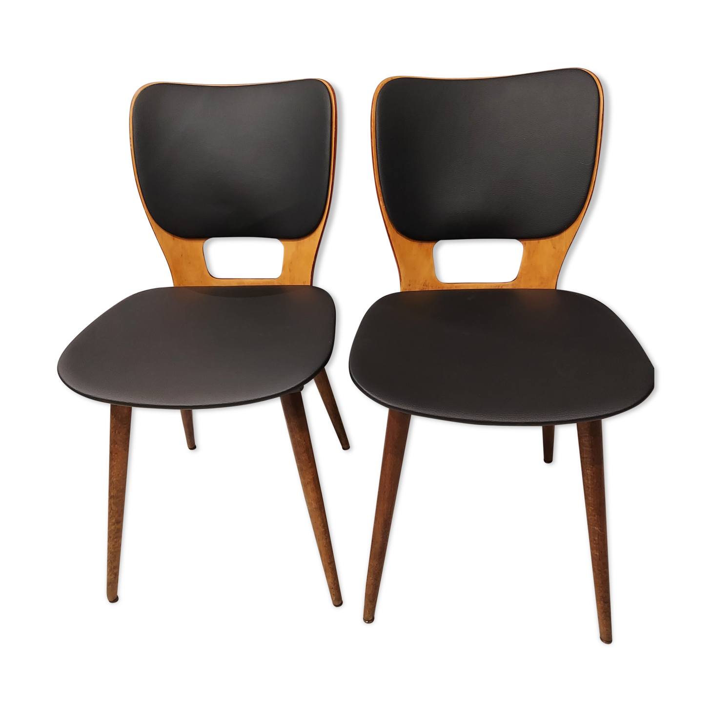 Pair of Bistrot Baumann chairs for Max bill vintage 1960