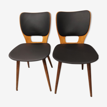 Pair of Bistrot Baumann chairs for Max bill vintage 1960