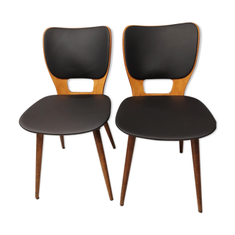 Pair of Bistrot Baumann chairs for Max bill vintage 1960