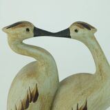 Sgrafo mid century ceramic figurine pair of cranes 1970s model no. 1152