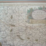 Carte ancienne xvii province de namur belgique par visscher, comitatus namurci, atlas minor, cadre