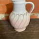 Vintage pichet ancien strehla ceramic pink & white 1950 west germany