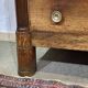 19th-century Empire commode in walnut with a grey St Anne marble top.