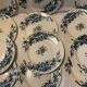 12 old blue dessert plates Eglantines Iron Land HB and Co.