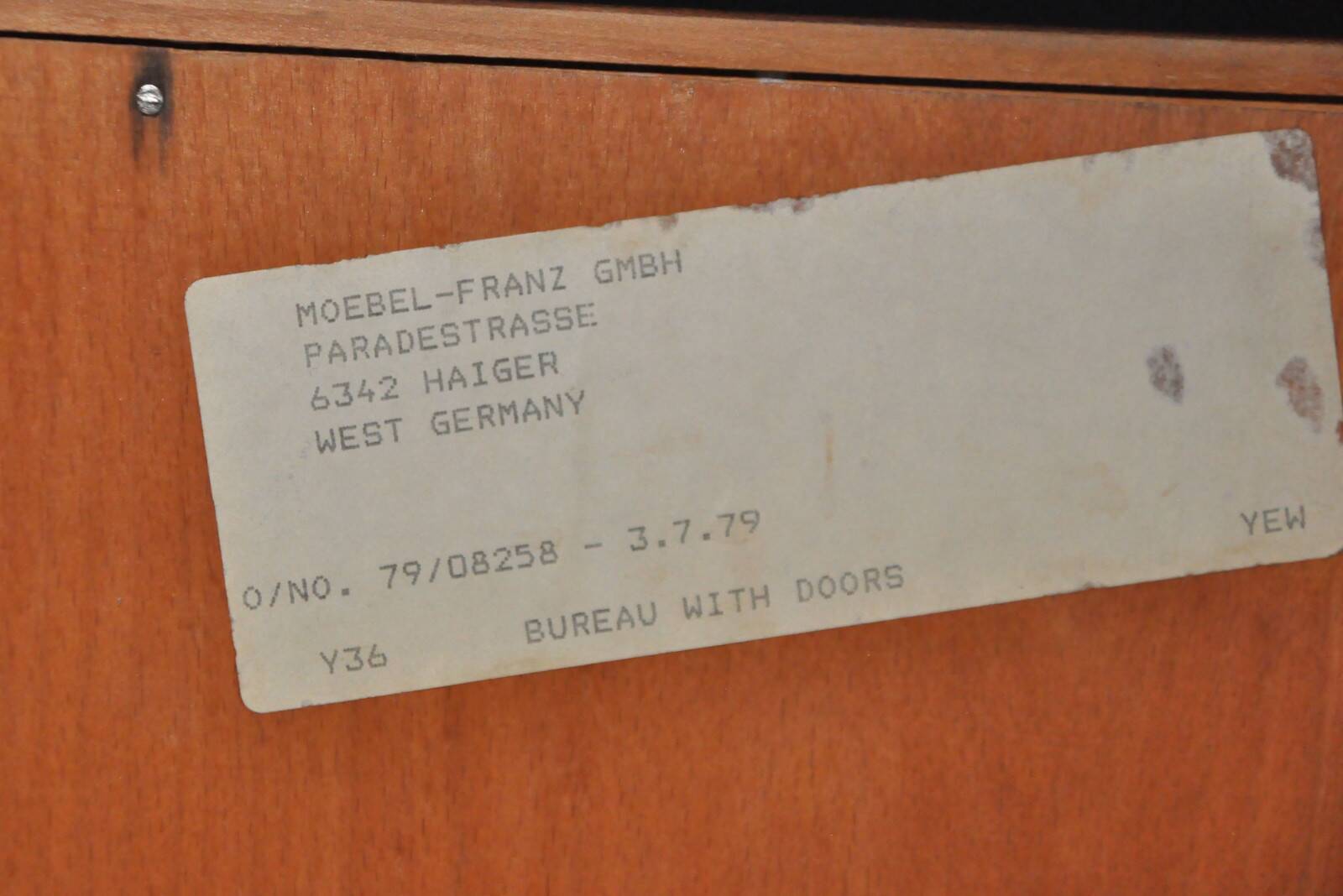 Bureau secrétaire Mobel Franz W.Allemagne