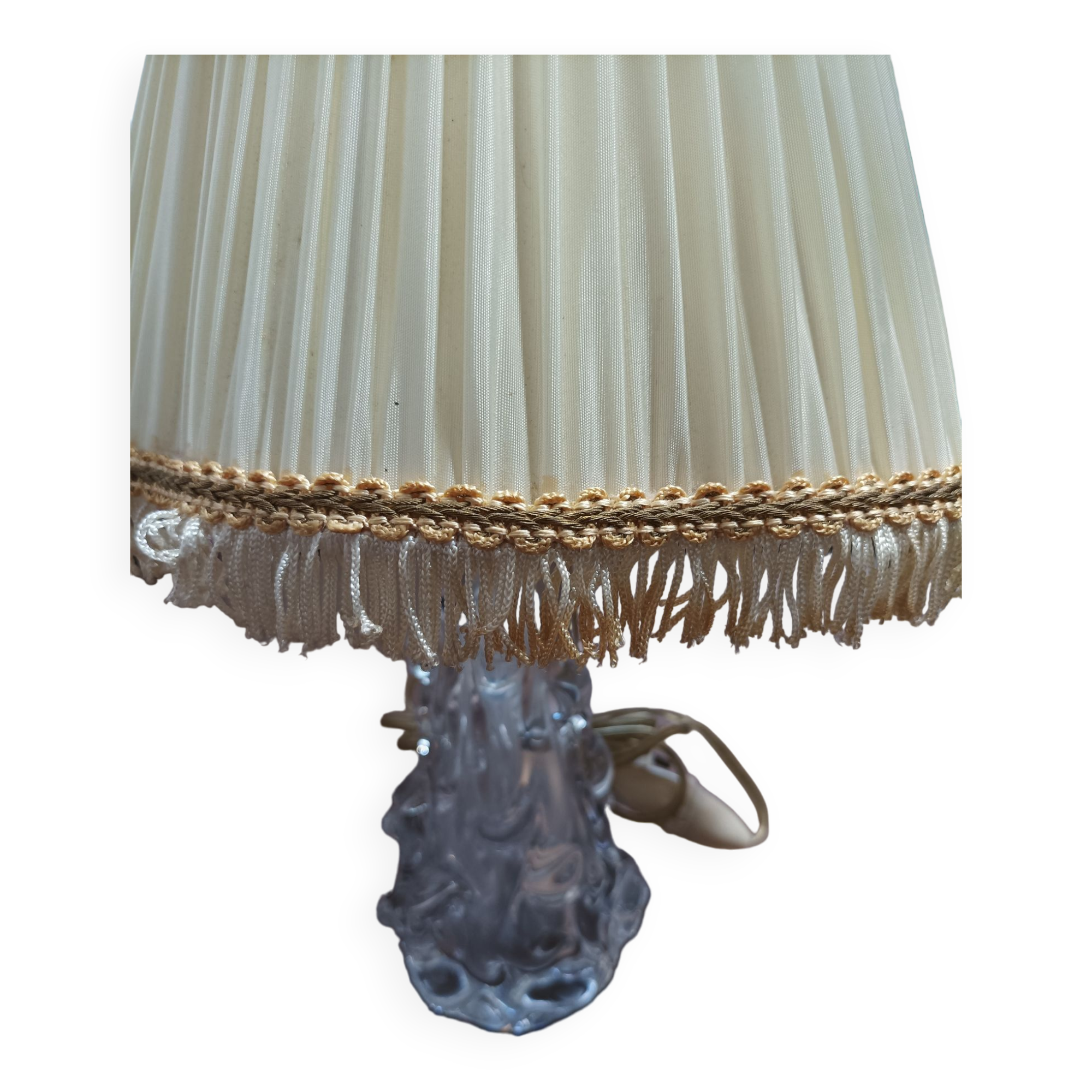 Chevet vintage pied cristal cristallerie de lorraine