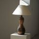 Terracotta table lamp, Art Nouveau, L. Hjorth, Bornholm, Denmark, 1930s