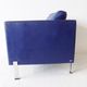 De Sede DS118 pair of blue leather club chairs