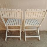 Vintage garden furniture R Gleizes in white painted wood
