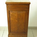 Art Deco oak and marble bedside table